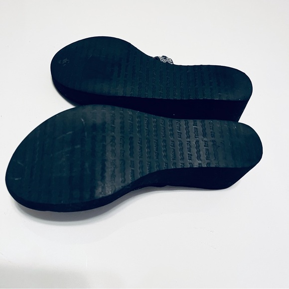 Yellow Box Kamilla Wedge Black Women’s Sandals Size 10 - Picture 4 of 6
